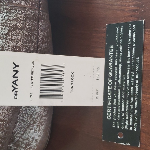 EUC orYANY METALLIC LEATHER TURNLOCK PURSE - Picture 3 of 12